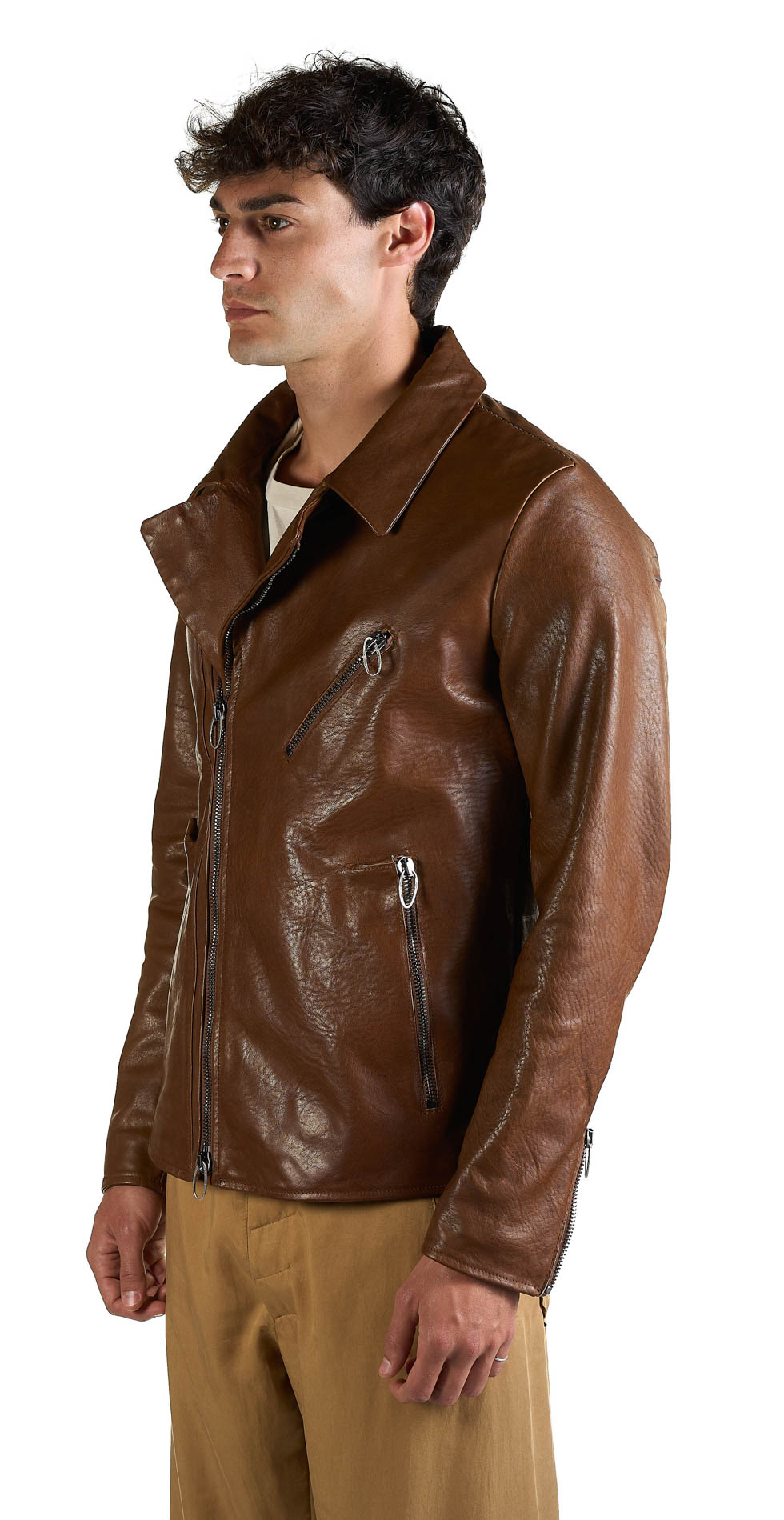DANIELE BASTA LEATHER AND SILVER JACKET